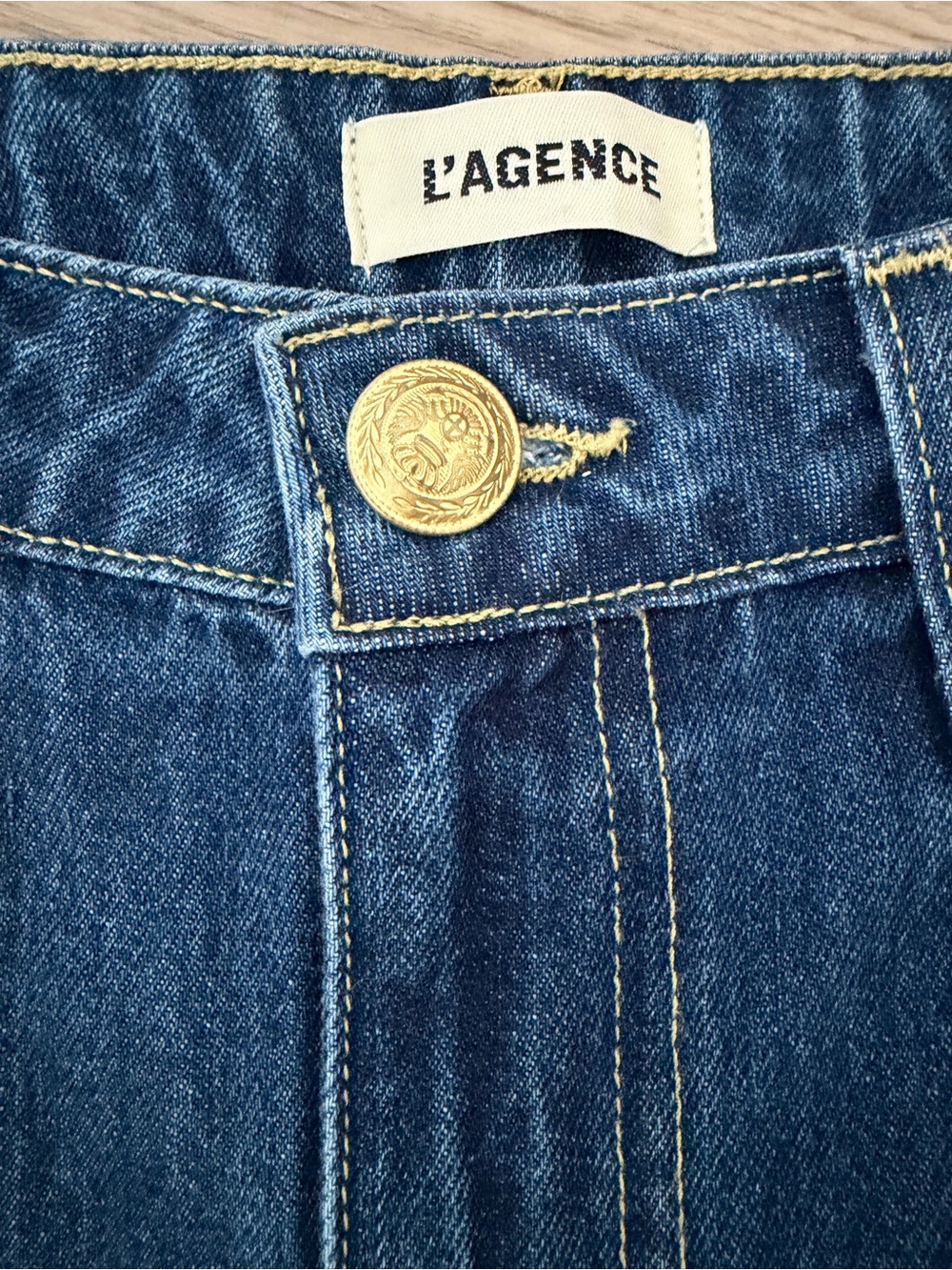 L’AGENCE Clayton Wide Leg High Rise 100% Cotton Jeans Size 27 - Picture 4 of 9